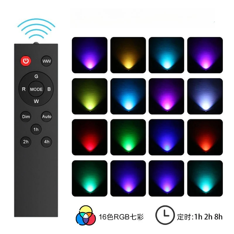 2026 IP65 Waterproof RGBW Ground Plug Tree Light Adjustable Angle Colorful Landscape Spotlight For Garden Lawn