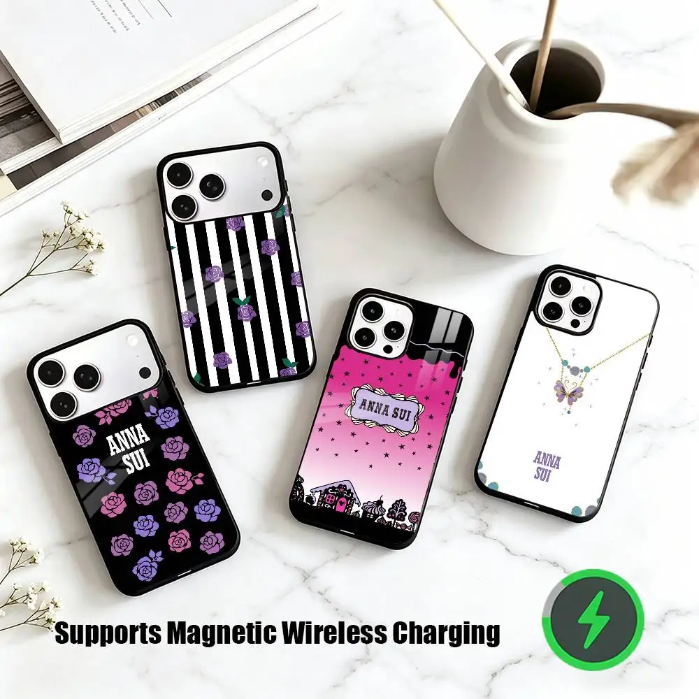 

A-ANNA SUI Brand Logo Phone Case For iPhone17,16,15,14,13,12,11 Plus,Pro Supports Magnetic Wireless Charging