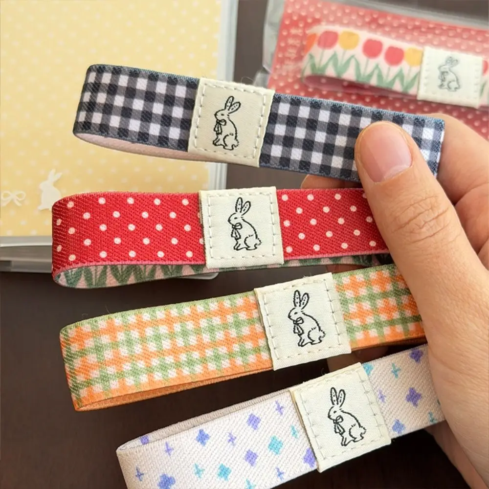 Practical Notebook Elastic Band Polka Dot Checkered Double-Sided Strap Minimalist Keeps Flat Elastic Strap for A6/M5/A7 Journals
