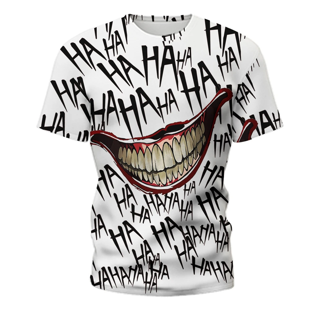 Camiseta con estampado digital 3D para hombre, camiseta de manga corta con estampado de letras HAHA para deportes al aire libre, nuevo diseño de