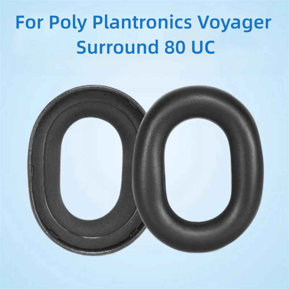 1 pair Replacement Headphone Ear Pads Protein Leather Sponge Foam Earphone Cushions for Poly Plantronics Voyager Surround 80 UC