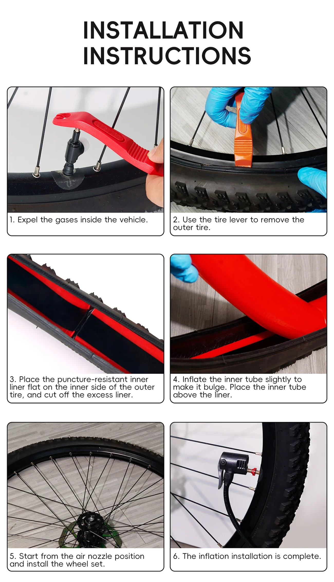 2 Stück Anti-Pannen-Reifenschutz für MTB & Rennrad, 26/27,5/29 Zoll 700C Fahrradreifen-Schutzpolster Radschutz – Detail 13