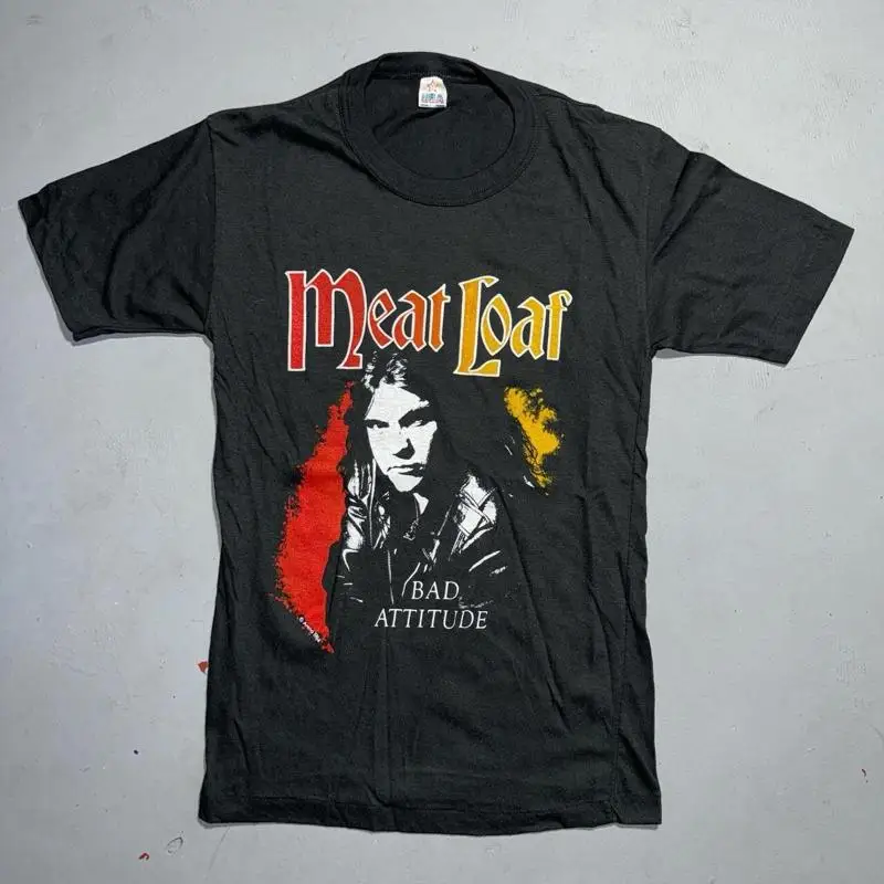 تي شيرت Meatloaf Bad Attitude Concert Tour 1984 80's Rock Band Tee Small