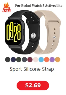Original 1:1 Silikonarmbänder für Xiaomi Redmi Watch 5 Active/5 Lite, Zubehör, Sportarmband, Armband für Redmi Watch 5 Active. – Detail 8