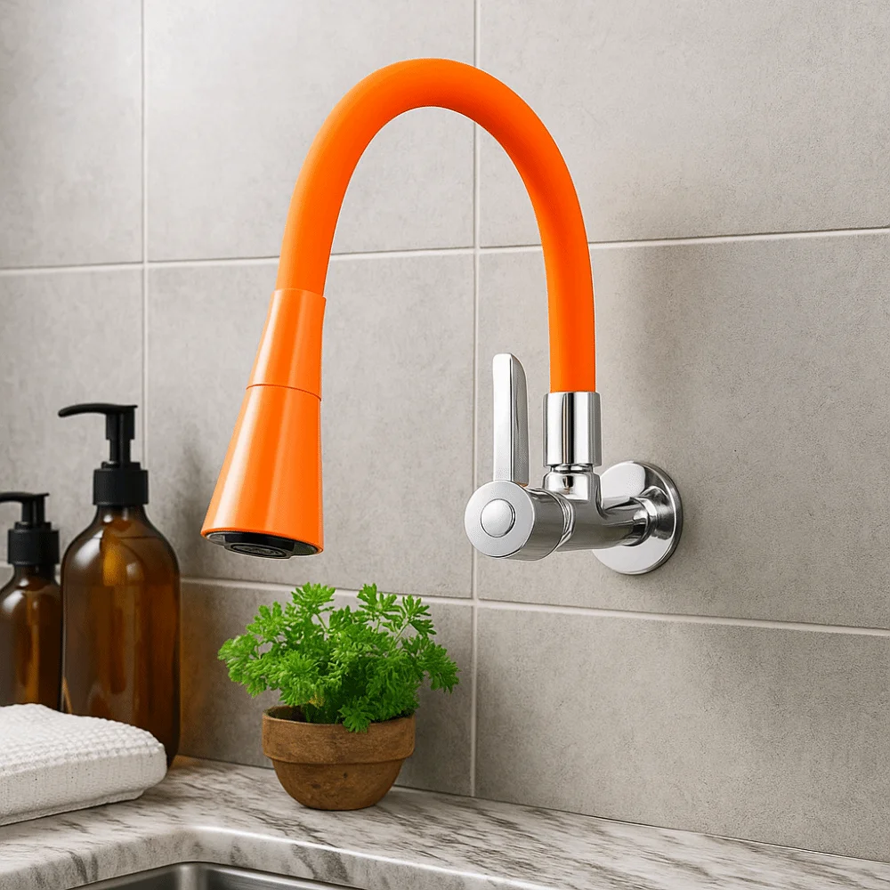 

Durable Zinc Alloy Kitchen Faucet Water Saving Universal Wall Mounted Faucet 2 Modes Water Tap Nozzle Kitchen
