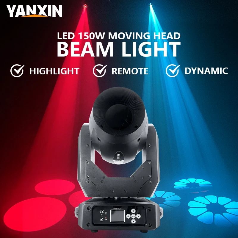 

150W LED Moving Head Spot Light DMX512 18CH Voice/Auto/Master-Slave Mode 7 Colors+White 16 Gobos 3 Facet Prism For Disco Party