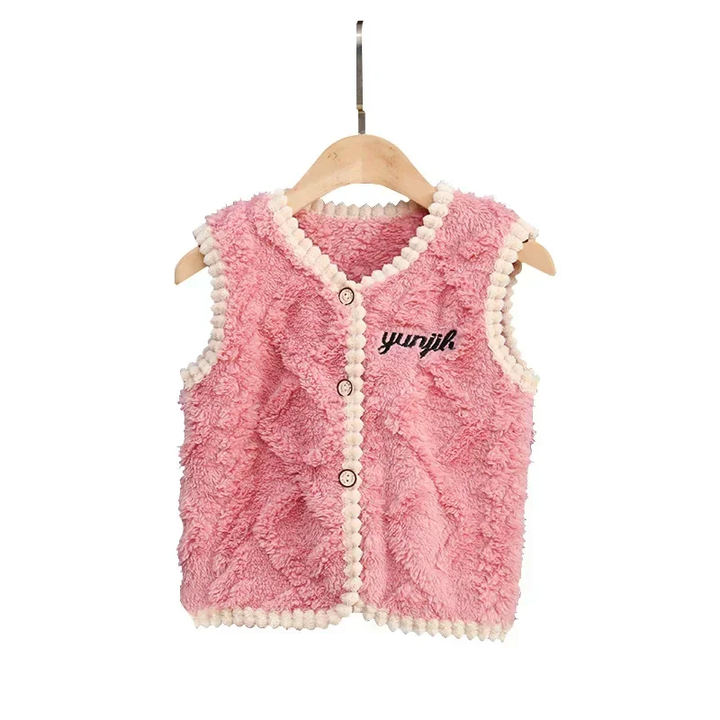 Gilet per bambini Gilet di flanella Cardigan spesso Stile autunnale e invernale I vestiti per la casa per bambini piccoli possono essere indossati