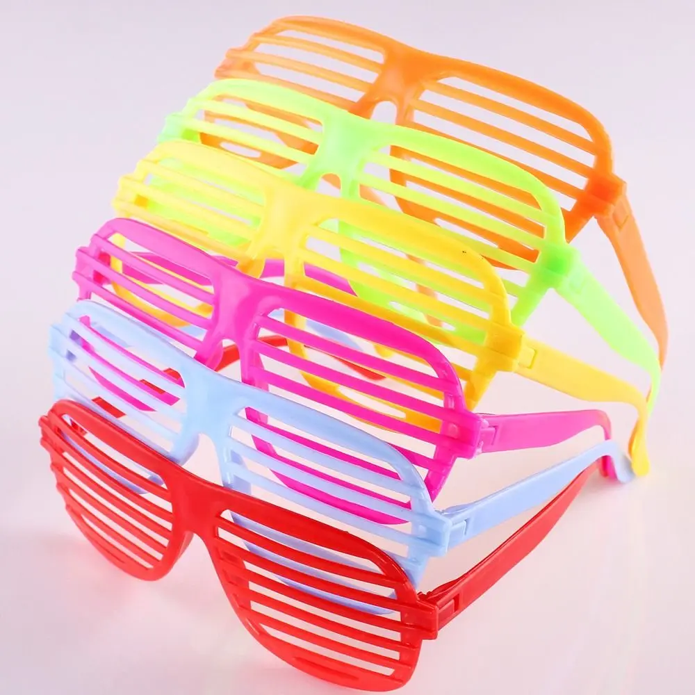 6pcs/Set Neon Color Shutter Glasses Party Favors Adults Teens Kids Birthday Decor