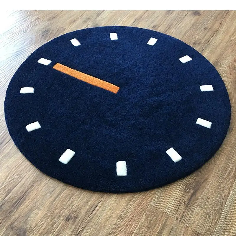 Modern Concise Acrylic Large Carpet For Living Room Bedroom Rug Black clock design fashion custom fitting mat