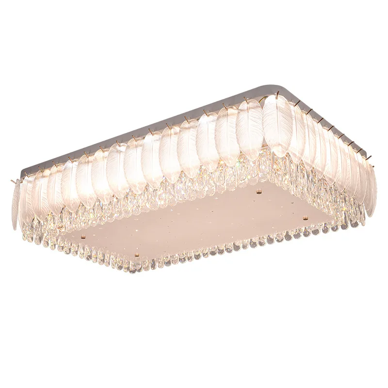 L95cm مستطيل فاخر K9 كريستال المطبخ ضوء السقف الحديثة فيلا المعيشة LED المنزل