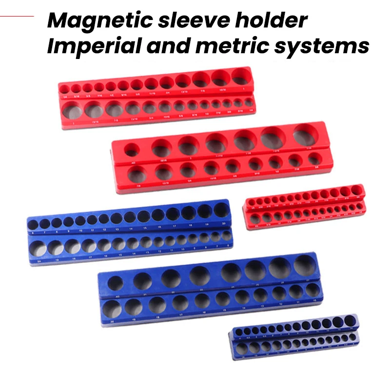 Magnetic Socket Organizers 1/4 3/8 1/2 Portable Socket Clip Rail Holder Professional Quality Sleeve Tools Organizer