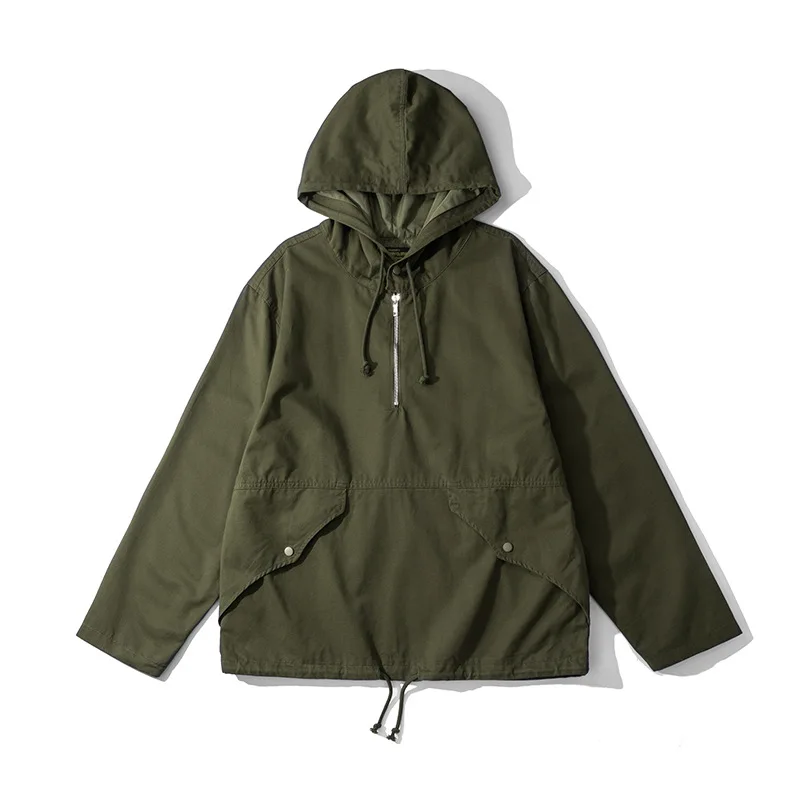 OKONKWO-Camo Hooded Windbreaker Coat, Combat Jacket, Camping Parka Trekking Hiking Hunting Outdoor Trekking Parka ECWCS PARKA