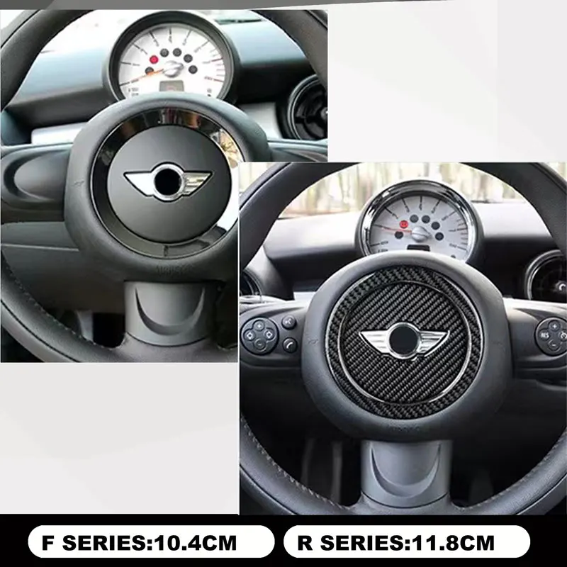 Car Accessories For BMW Mini JWC Cooper F54 F53 F55 F56 R60 R57 R58 R55 R56 Steering Wheel Carbon Fiber Sticker Decor Decal