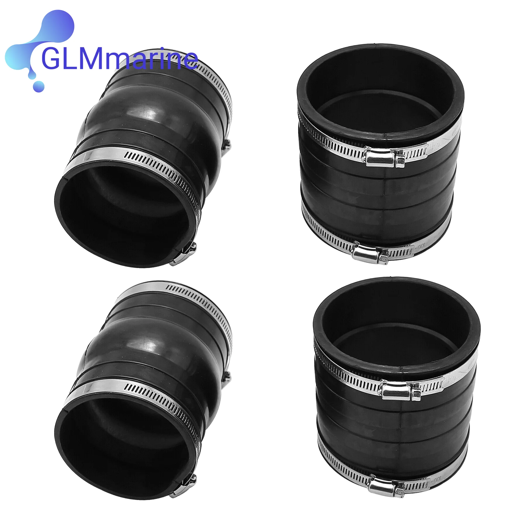 

2 pcs Upper & 2 pcs Lower Exhaust Hose Bellows With Clamps for OMC Stern Drive V6 V8 engines 4.3 5 5.7 5.8 L 913591 778067