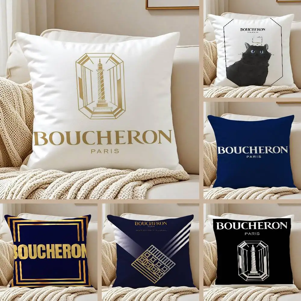 Modisches und luxuriöses Design Boucheron-A Kissenbezug, Anti-Dustmite, unsichtbarer Reißverschluss, seidiger kurzer Plüsch-Sofa-Kissenbezug