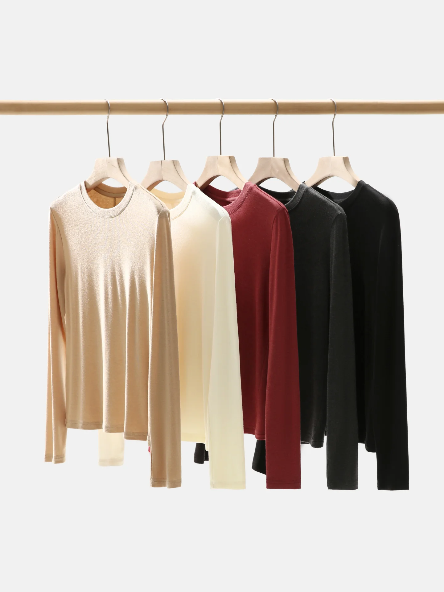 

Autumn Winter round Ne Long Sve Dstring T-irt Women's Base Layer Comfortable Casual Sle Soft Breathable Sweat Abs...