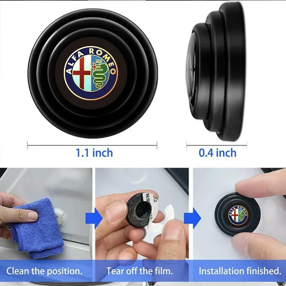 Car Door Shock Stickers Absorber Soundproof Buffer Pier for Alfa Romeo 156 159 Mito Giulia GT Brera Spider Giulietta 147gt 166