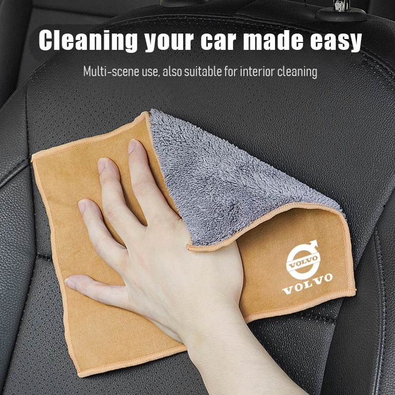 Microfiber Towel Car Cleaning Care Accessories For Volvo Xc60 Xc90 V40 V60 S60 V50 V90 S80 C40 XC40 V70 XC70 C30 C70 EX90 Rdesig