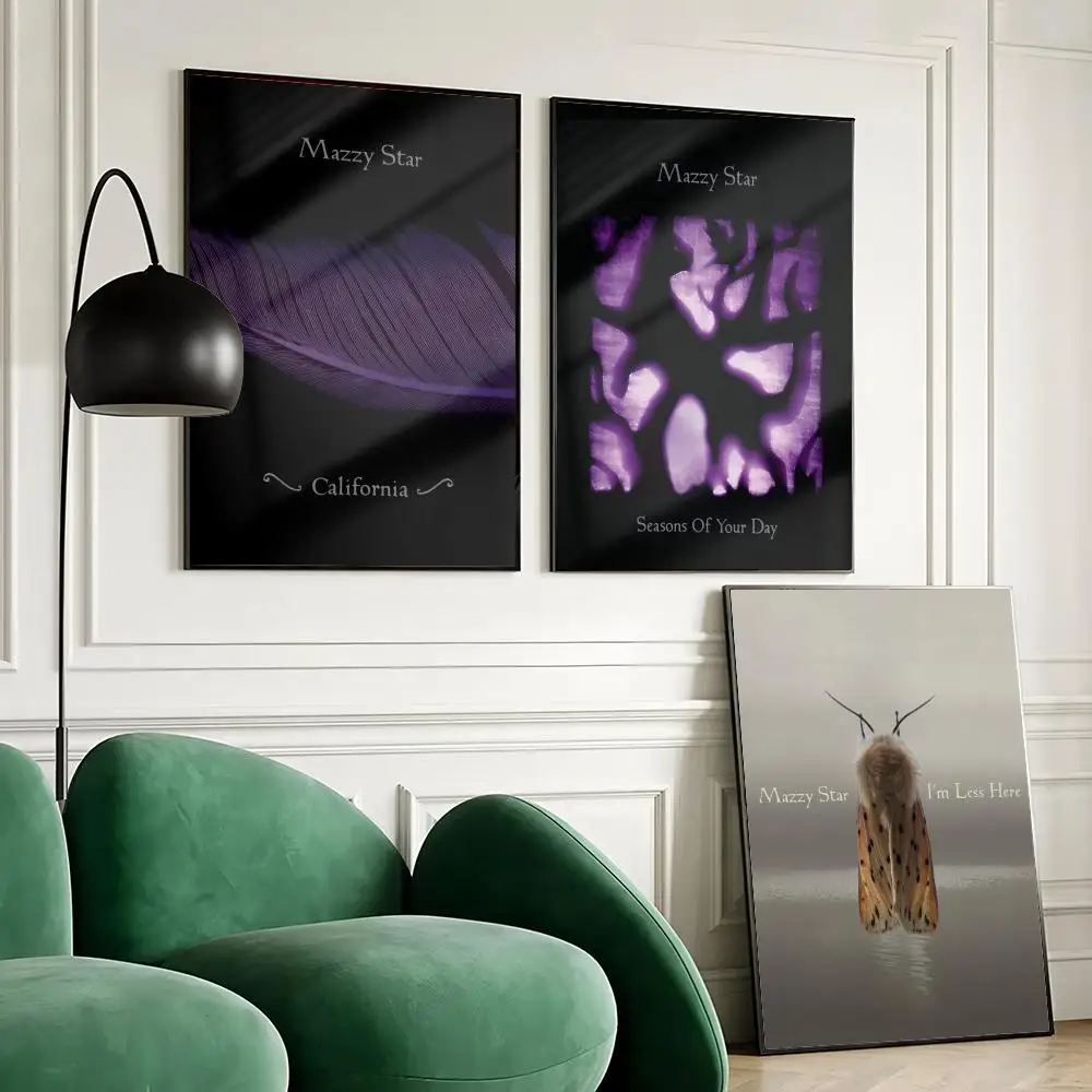 Band M-Mazzy Star Poster Waterproof Wall Art Sticker for Home Bar Decoration, Self-Adhesive Room Wall Decor Mural