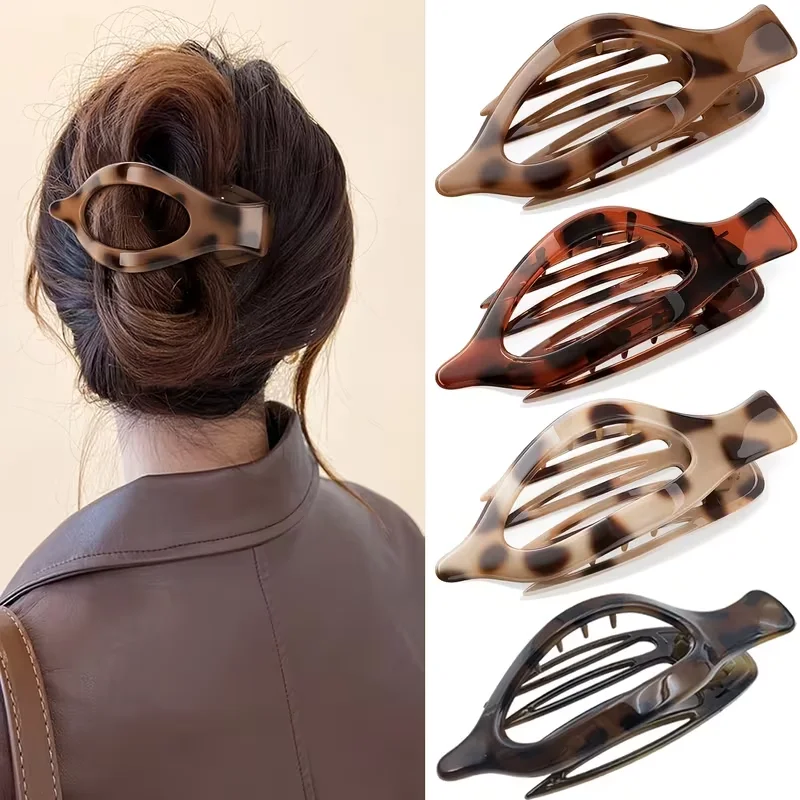 4-teiliges Set aus großen, flachen Haarnadeln für Damen, französische Haarspangen mit flacher Oberseite, modische Haaraccessoires – Detail 5