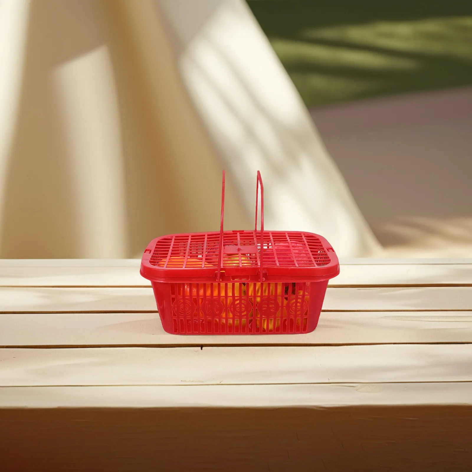 10Pcs Plastic Small Square Small Plastic Basket With Handle For For Berries Christmas Harvest Sturdy Strawberries