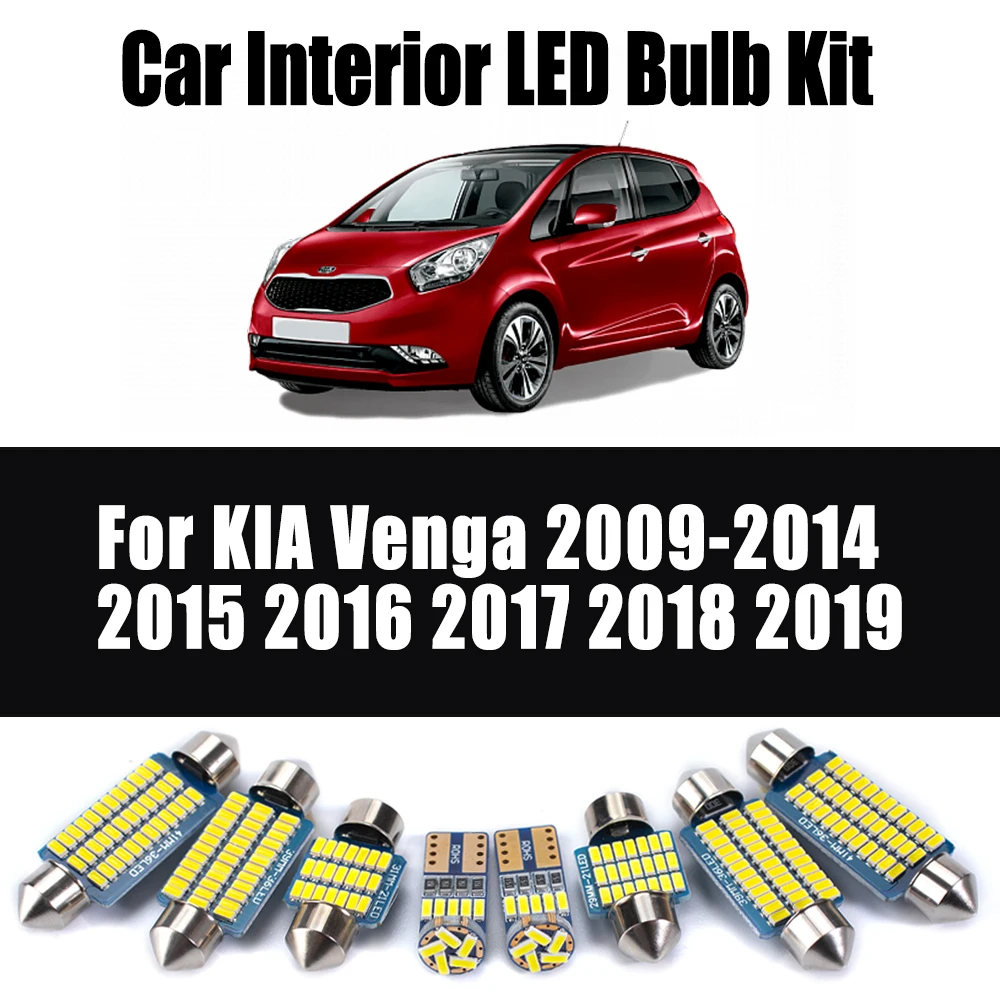 

11Pcs Canbus LED Bulbs Interior Map Dome Trunk License Plate Light Kit For KIA Venga 2009- 2016 2017 2018 2019 Car Accessories