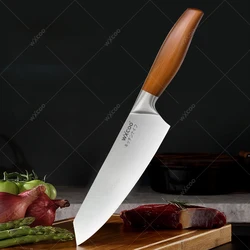 WXCOO Stainless Steel Meat Chopping Chef Fish Vegetables Slicing Butcher Knife Meat Cleaver Butcher Kitchen Knife With Sheath