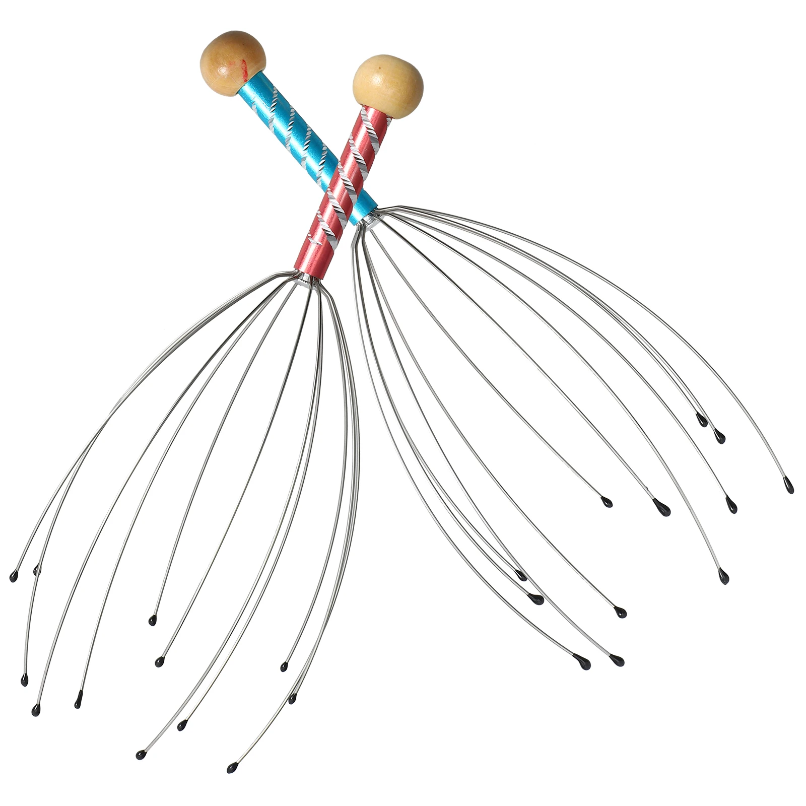 

2 Pcs Head Massager Scalp Tool Scratcher Claw Stainless Held Octopus Headache