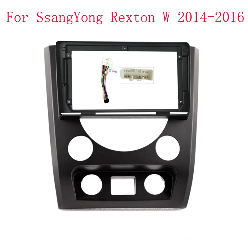 Car Frame Fascia Adapter Canbus Box Decoder Android Radio Dash Fitting Panel Kit For Ssangyong Rexton W 2014-2016