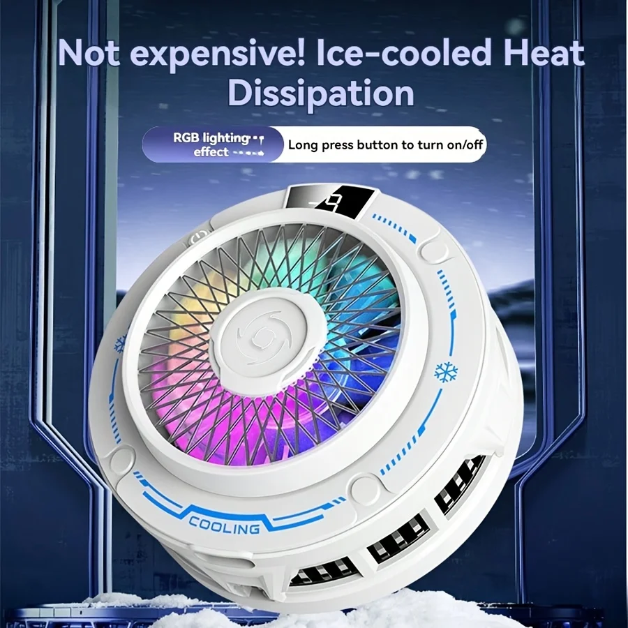 k38 AI Mobile Cooler Magnetic Back-clip Ice Cooling Radiator Digital Display RGB Light Gaming Cooler Temperature Control
