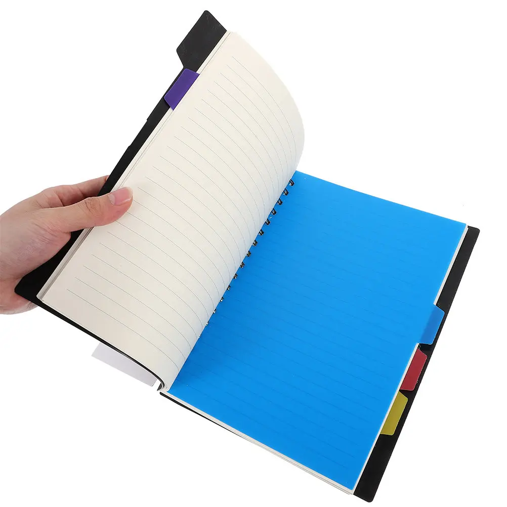 Classified Spiral Notebook with Plastic Waterproof Shell Multi-Colored Notes for Business School Office Meeting Diary Journal