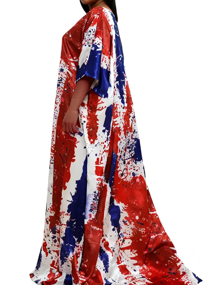 

Африканское Анкара, мусульманское женское вечернее платье свободного размера с принтом, традиционное свадебное парчовое платье Boubou Dashiki Riche, женское платье