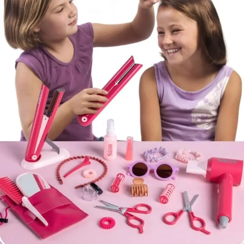 M89C 36Pieces Beauty and Hair Salon Playset 안전 플라스틱 역할 플레이 게임 장난감 어린이를위한 Girl Imaginative Playing