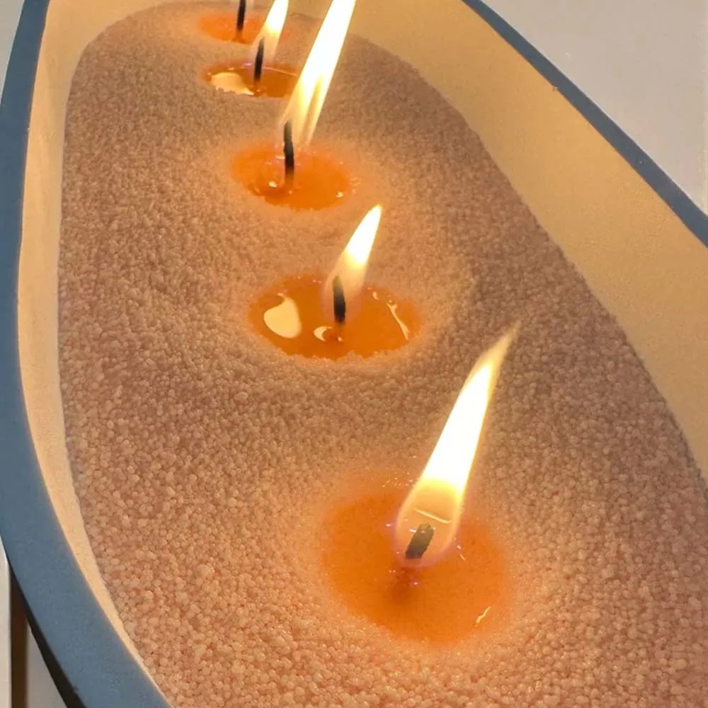 مجموعة صنع شموع شمع رملية 10 ألوان/10 جرام - 10 جرام شمع محبب لكل لون، 5 قطع فتائل لصنع الشموع المزخرفة