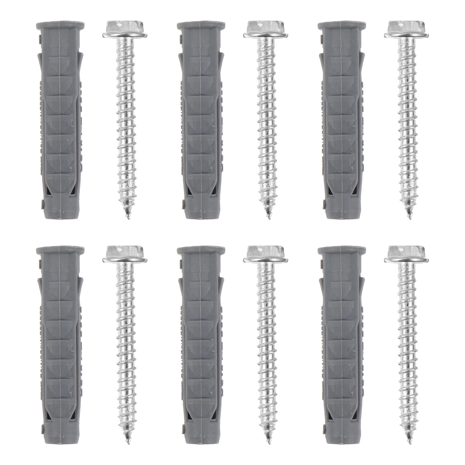 

6pcs Install Expansion Screws Carbon Steel Corrosion Resistant Rustproof Sturdy Wall Anchors Plastic Hollow Self Drilling