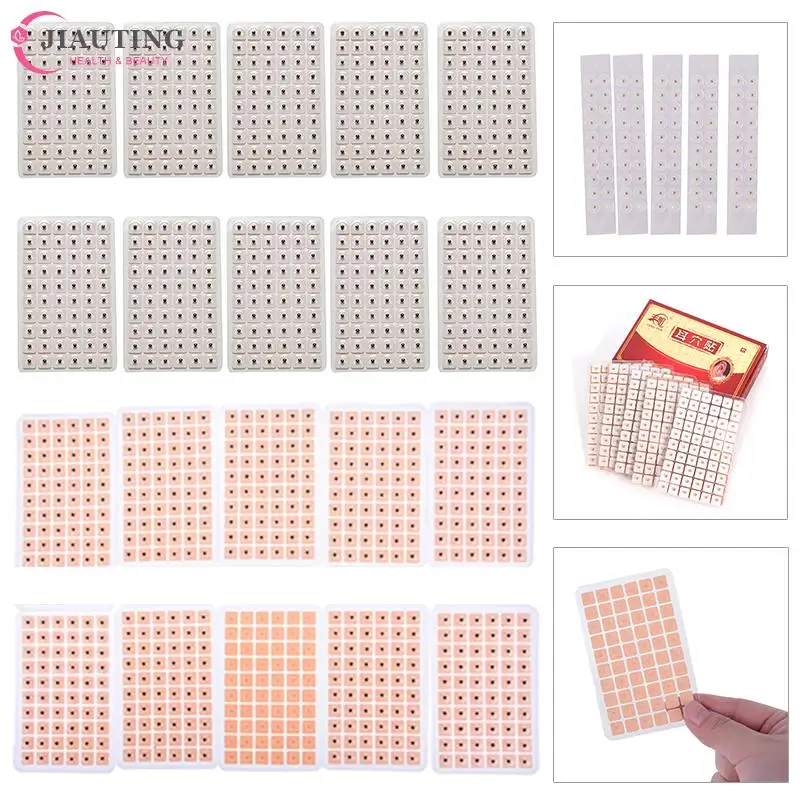 600-100Pcs Acupuncture Needle Ear Vaccaria Relaxation Therapy Patch Ears Stickers Auricular Auriculotherapy Massage Care Sticker