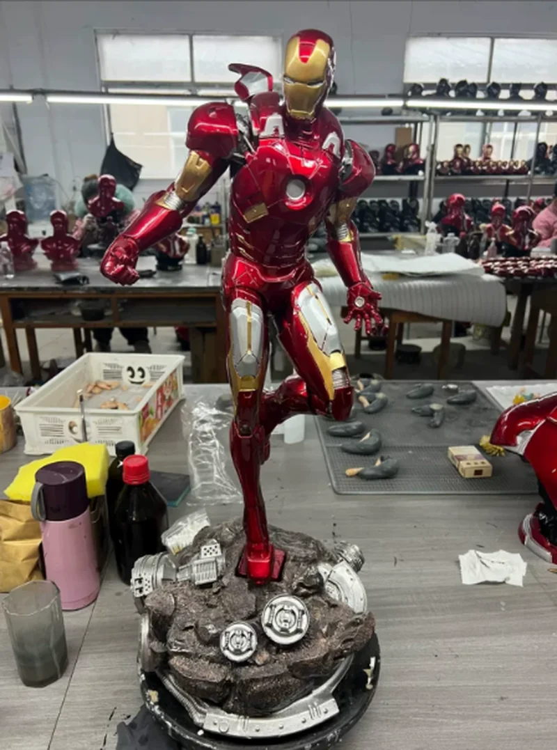 Neue Iron Man Mk7 Scene Edition Feizi 1/4 GK Resin Actionfigur Statue Modell Handgefertigtes Desktop-Ornament Festivalgeschenk für Fans