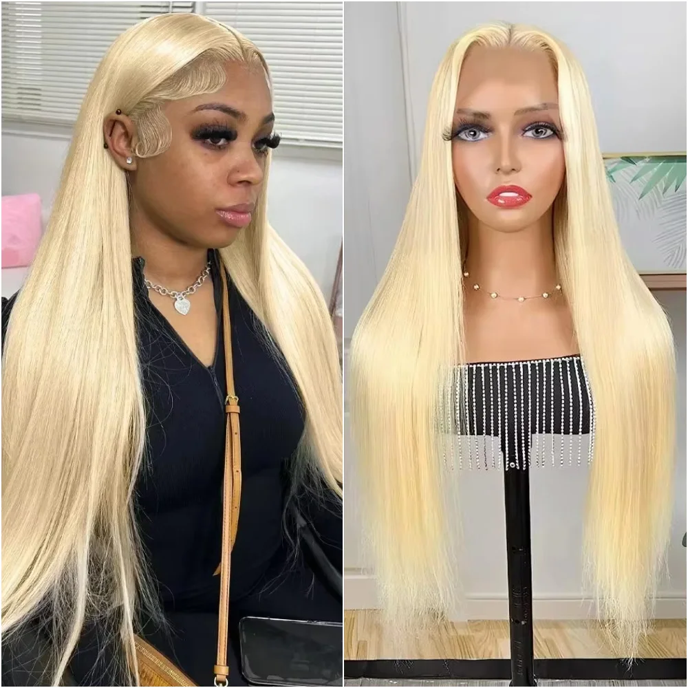 

200 Density 613 Blonde Bone Straight Lace Front Human Hair Wig 13x6 HD Transparent Lace Frontal Wigs Brazilian For Black Women