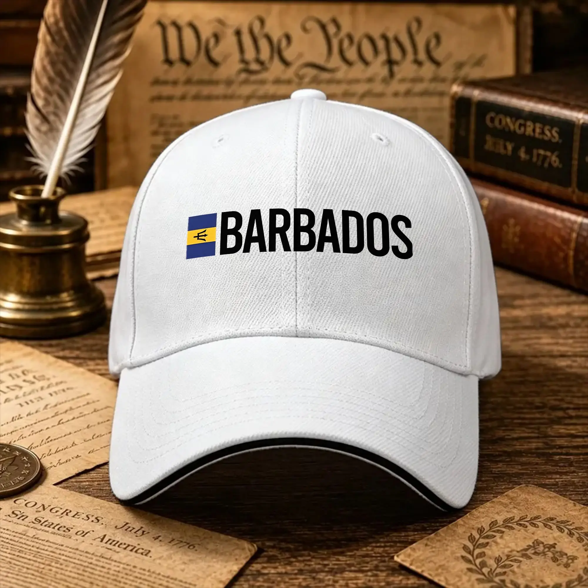 Barbados Country Flag - Minimal Design Collection  Baseball Cap Cool Hip Hop Hats Summer Women Men Running Hippie Baseball Caps