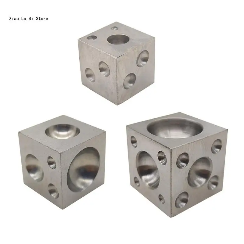 Versatile Hollow Dapping Block Square Jewelry Dapping Block Square Carbon Steel Block for Creative Jewelry Designs XXFD