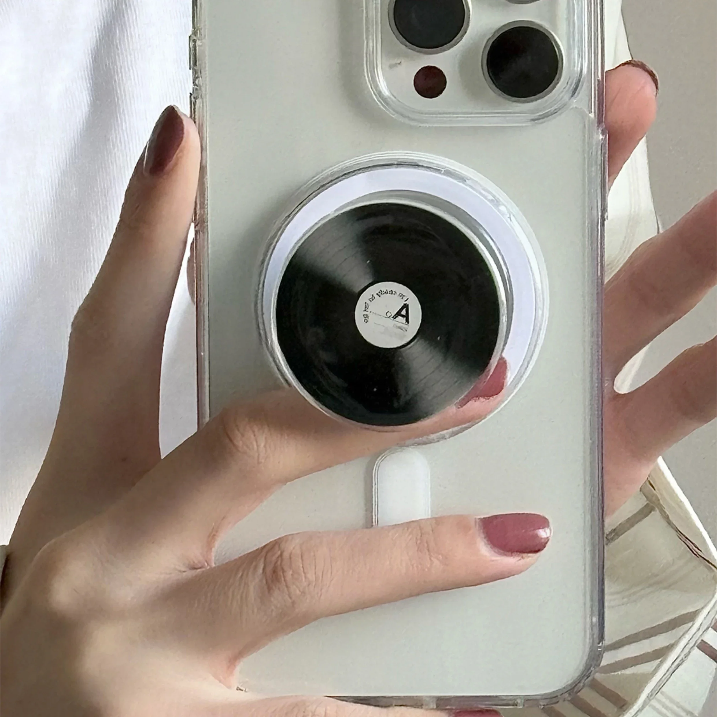 

Korean Cute Cartoon CD Disc Magnetic Holder Grip Tok Griptok Phone Stand Holder Support for IPhone 16 for Pad Magsafe Smart Tok