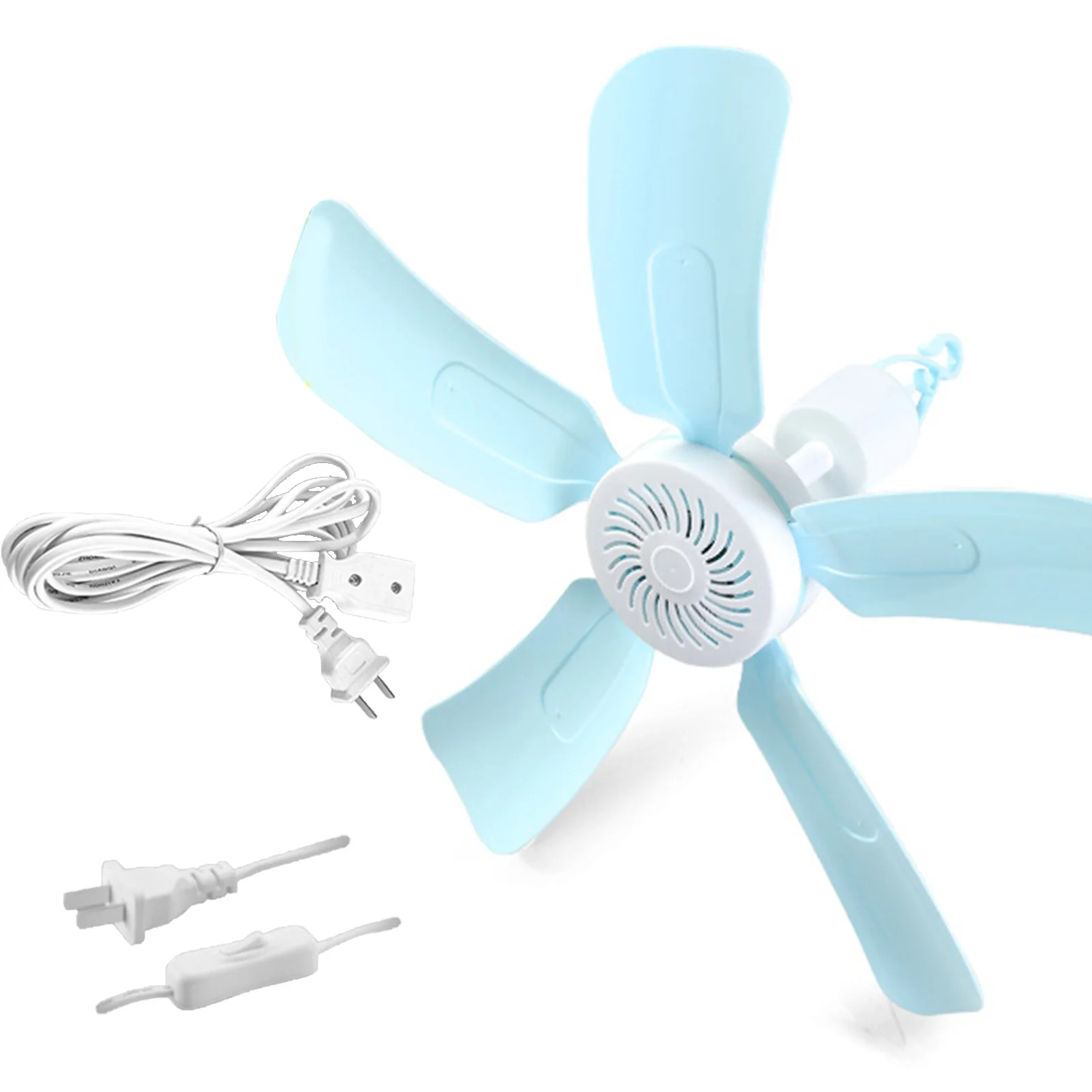 

Потолочный вентилятор, 5 лопастей, 3-метровый шнур, пластиковый настенный светильник, низкий уровень шума для домашнего офиса