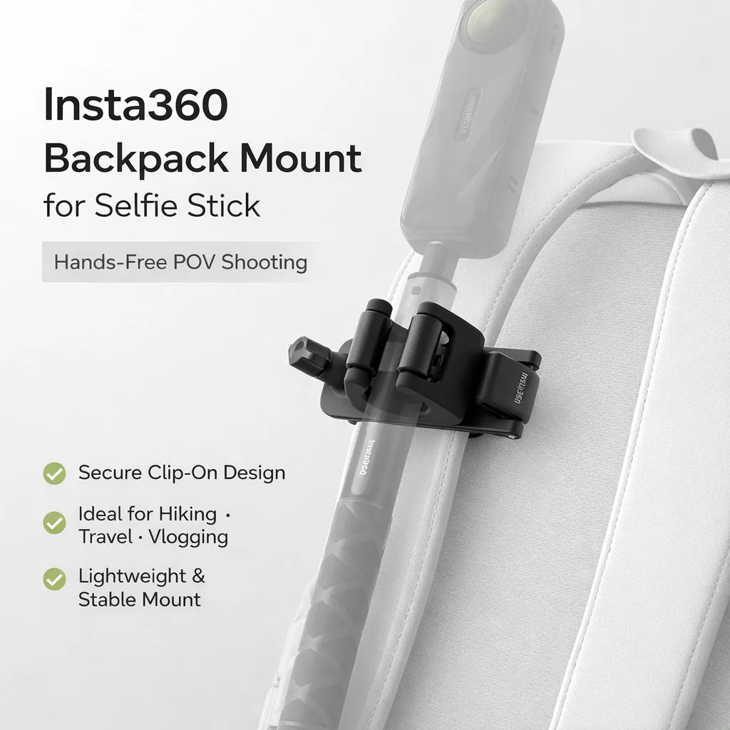 

Крепление Insta360 на рюкзак для селфи-палки: хранение без рук и быстрая съемка для походов и путешествий, надежная клипсовая система крепления