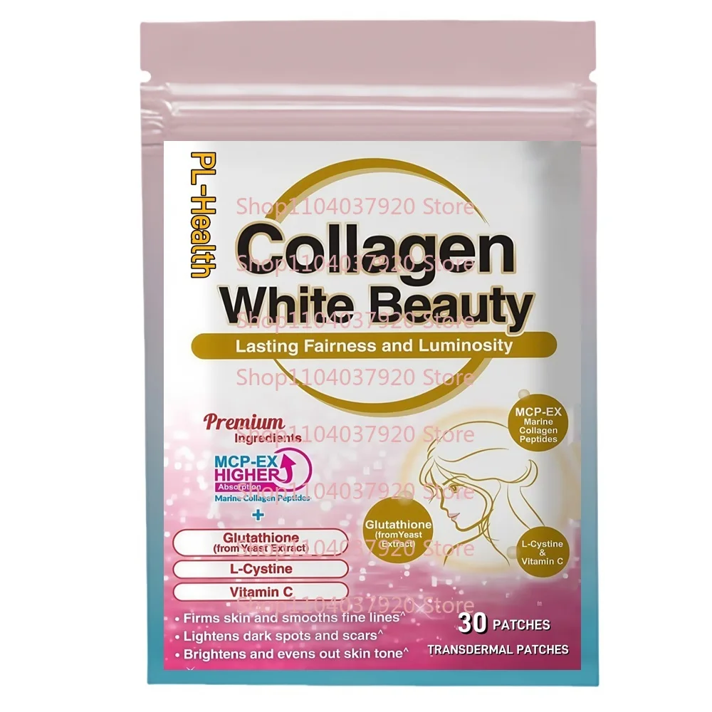 

30 Patches Collagen White Beauty Transdermal Patches With Glutathione, L-Cystine – Support Skin Firmness & Radiance