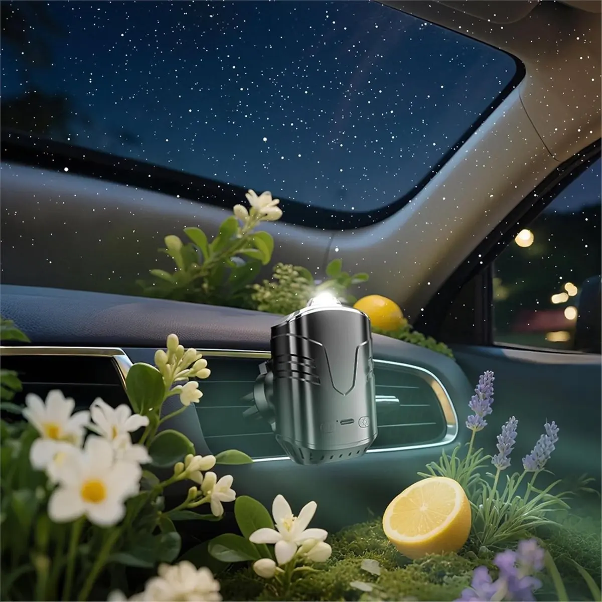 A32I Star Lights for Car, Star Projector with Air Freshener Diffuser, Ceiling Ambient Light with 6 Scents, Auto on/Off