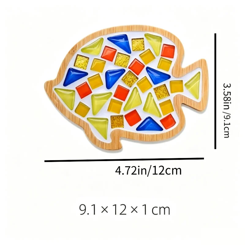 DIY Mosaic Cup Mat Marine Animal Mosaic Coaster Bamboo Pad Handmade Diy Materials Collage Arts Crafts Toys Xmas Christmas Gifts view 6