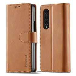 Flip Cards Solt Leather Case For Samsung Galaxy Z Fold 7 6 5 4 3 5G Card Pocket Folding Cover Wallet Book Bag Fold5 Purse Coque