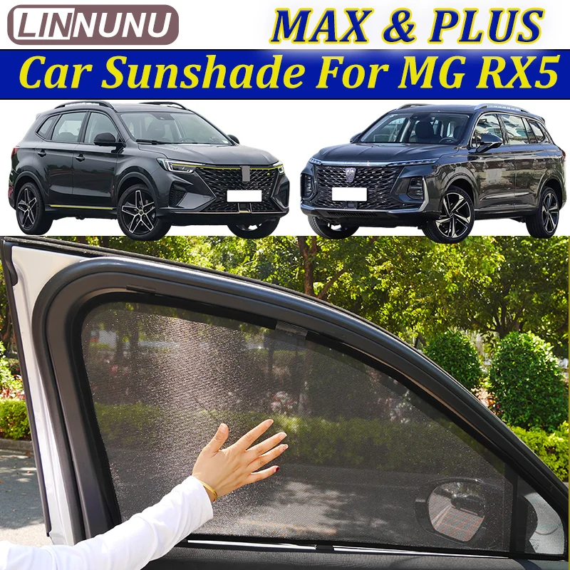 LINNUNU For SAIC MG RX5 PLUS rx5 MAX Magnetic Car Sunshade Window Curtain Mesh Block Sunlight UV Protection Interior Accessories