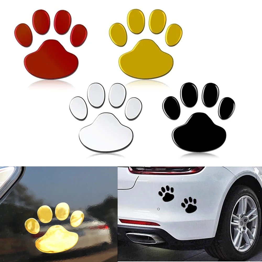 

2Pcs Door Mirror Cat Dog Footprint Puppy Claw Car Stickers Footprint Sticker Windshield Decals Bumper Car Window Decals