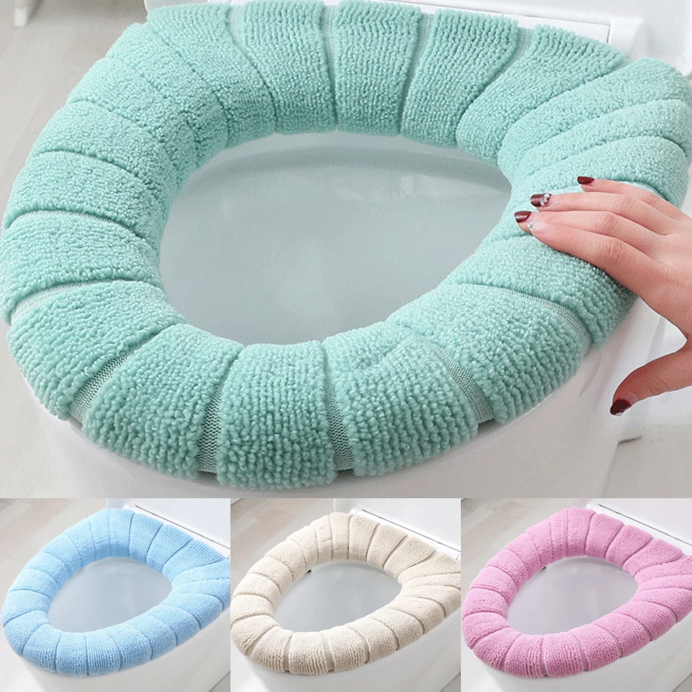 1Pcs Thickened Warm Toilet Mat Soft Elastic Bathroom Toilet Seat Cover Mat Nordic Style Winter Closestool Cushion Accessories